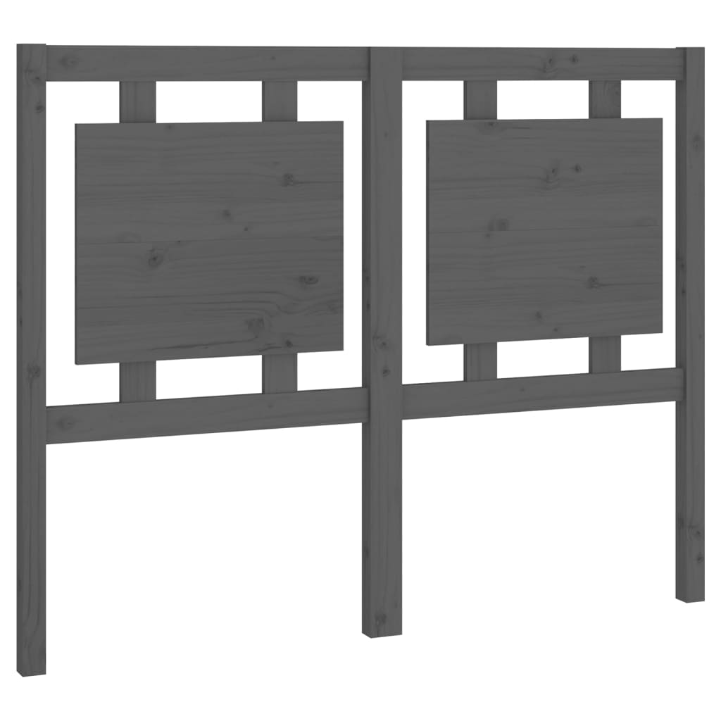sengegærde 125,5x4x100 cm massivt fyrretræ grå