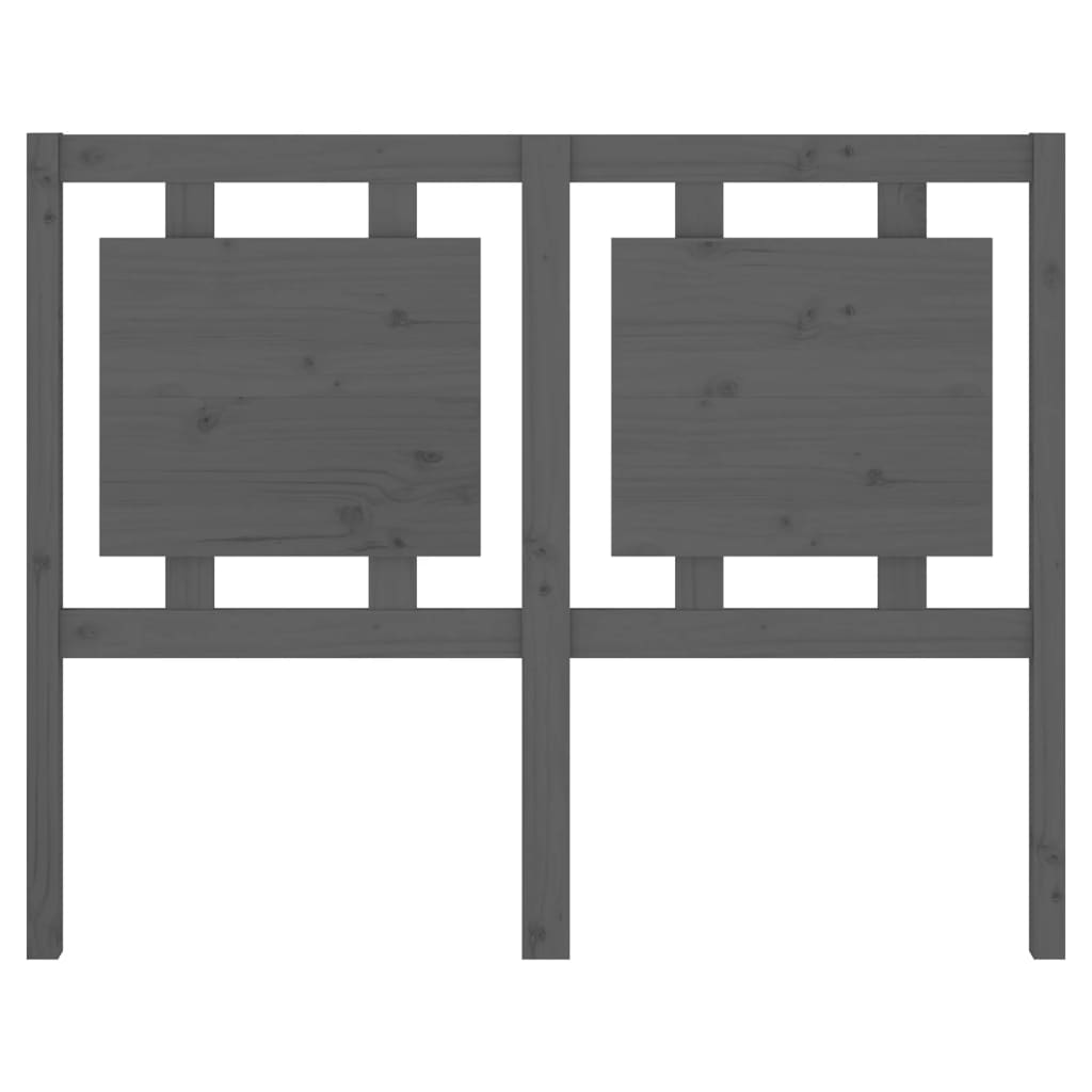 sengegærde 125,5x4x100 cm massivt fyrretræ grå
