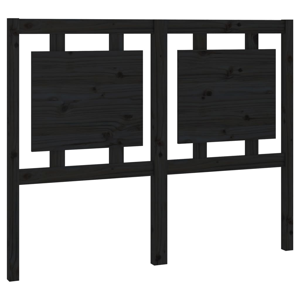 sengegærde 125,5x4x100 cm massivt fyrretræ sort
