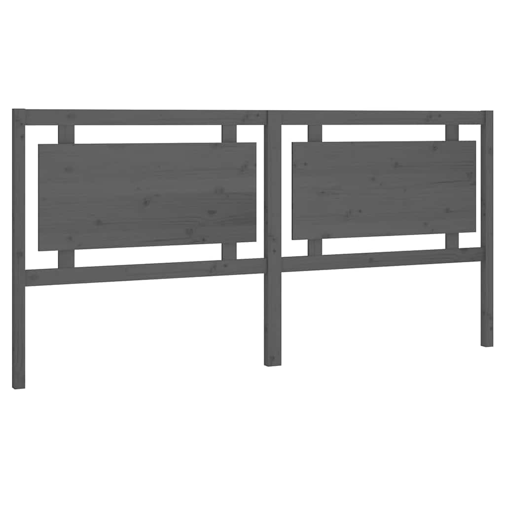 sengegærde 205,5x4x100 cm massivt fyrretræ grå