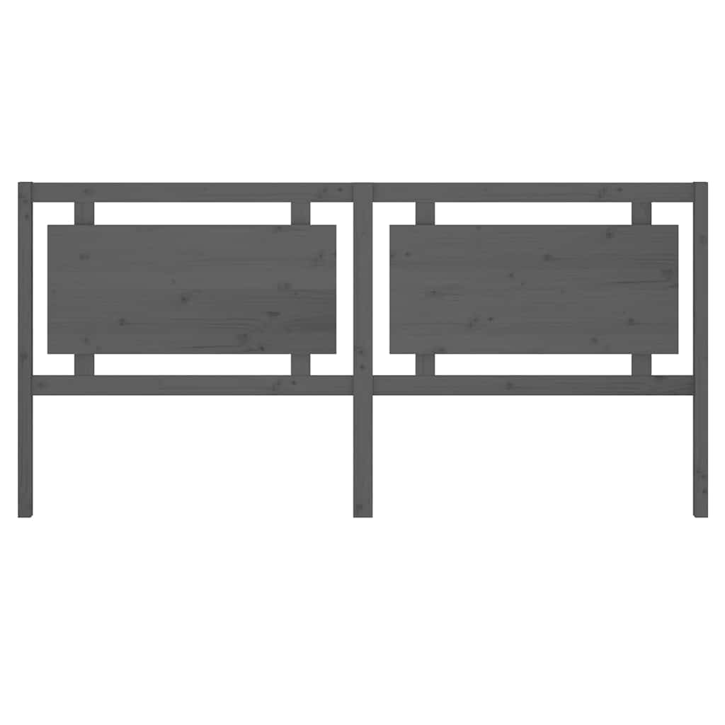 sengegærde 205,5x4x100 cm massivt fyrretræ grå