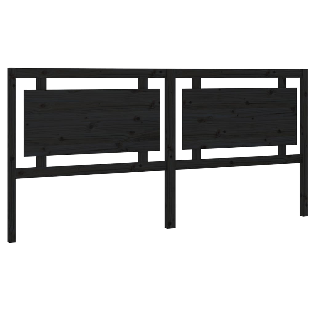 sengegærde 205,5x4x100 cm massivt fyrretræ sort