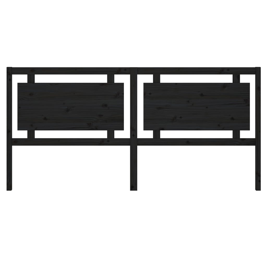 sengegærde 205,5x4x100 cm massivt fyrretræ sort