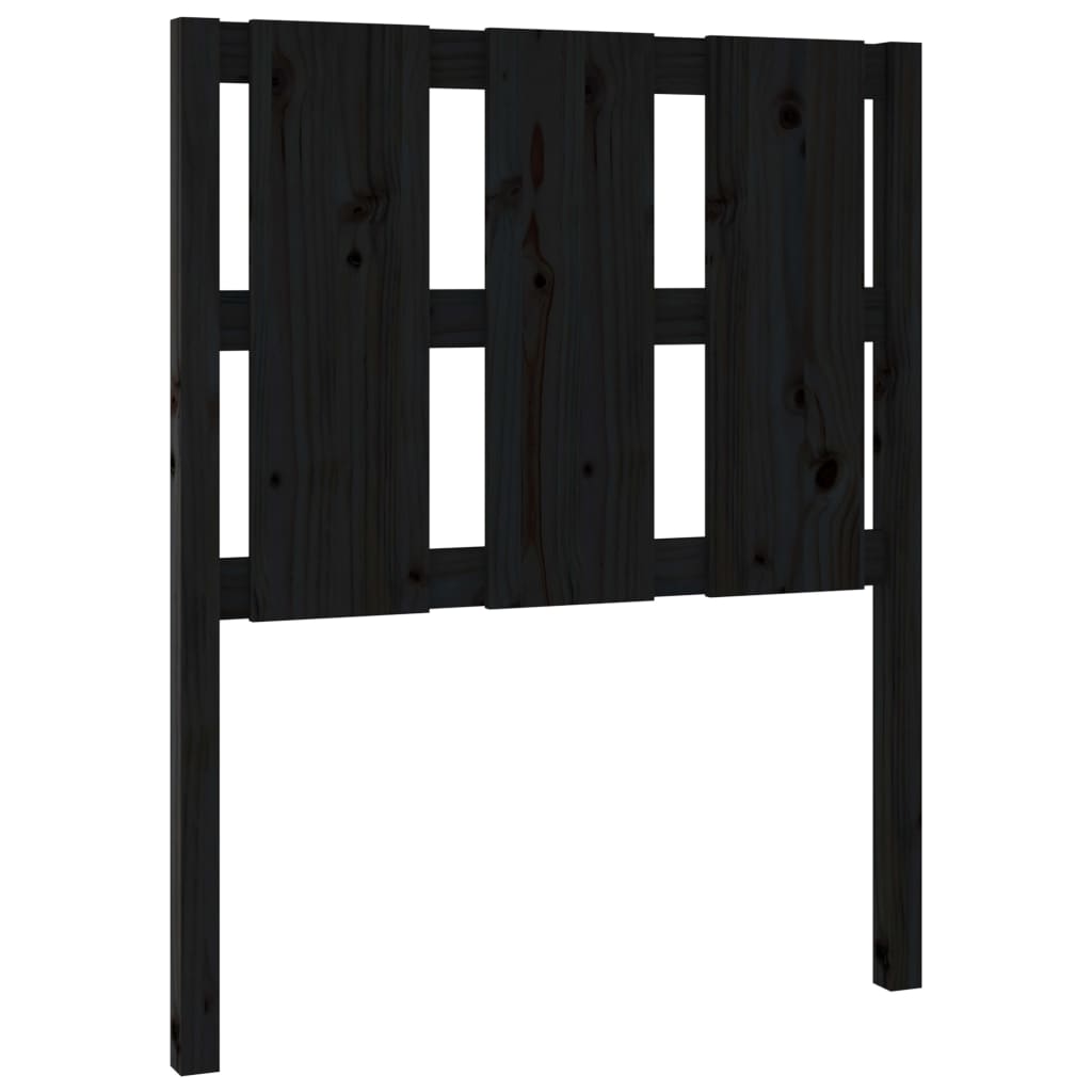 sengegærde 80,5x4x100 cm massivt fyrretræ sort