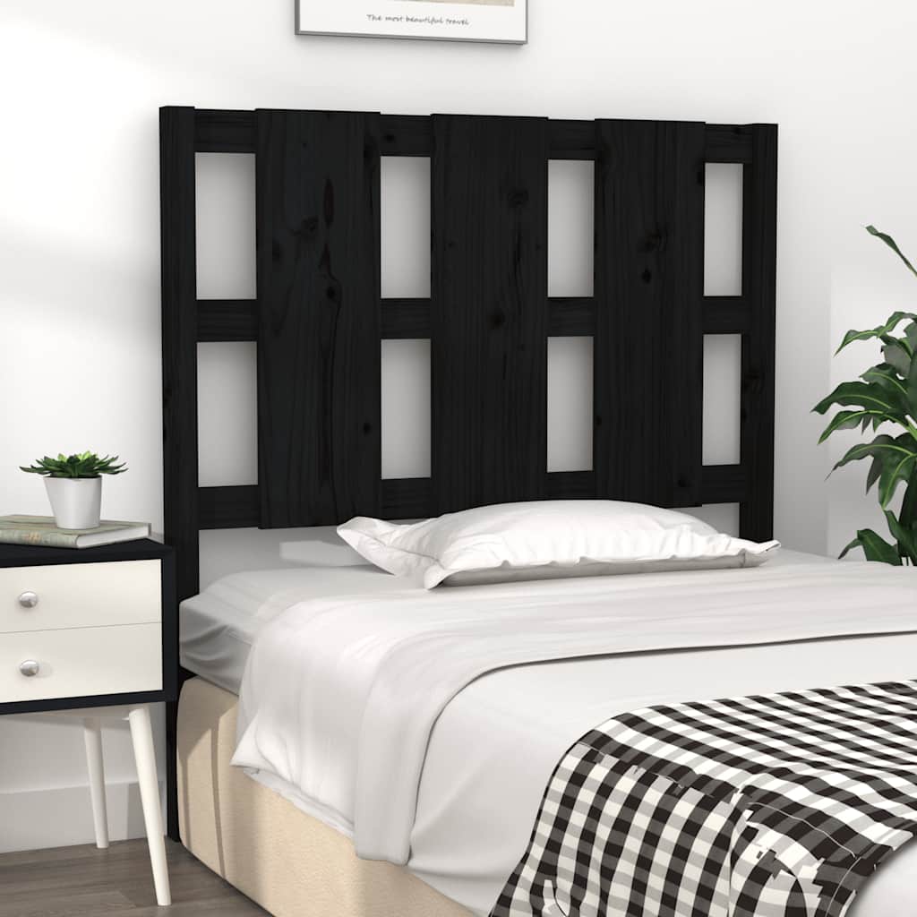 sengegærde 105,5x4x100 cm massivt fyrretræ sort