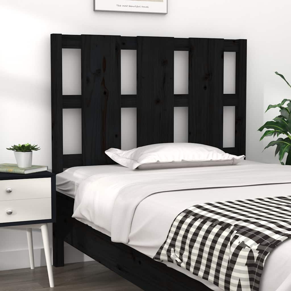 sengegærde 105,5x4x100 cm massivt fyrretræ sort