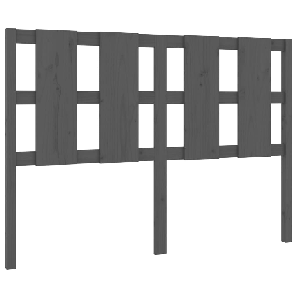 sengegærde 125,5x4x100 cm massivt fyrretræ grå