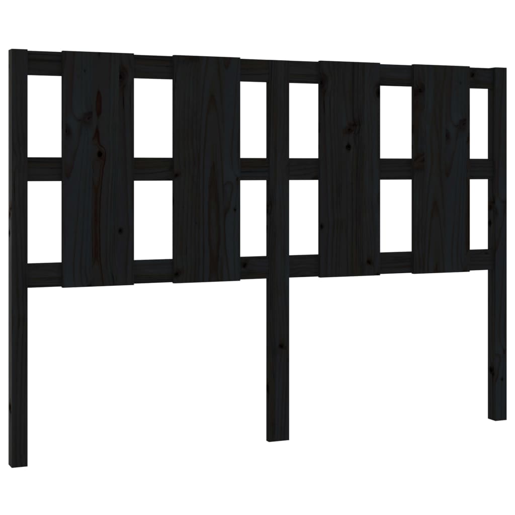 sengegærde 125,5x4x100 cm massivt fyrretræ sort