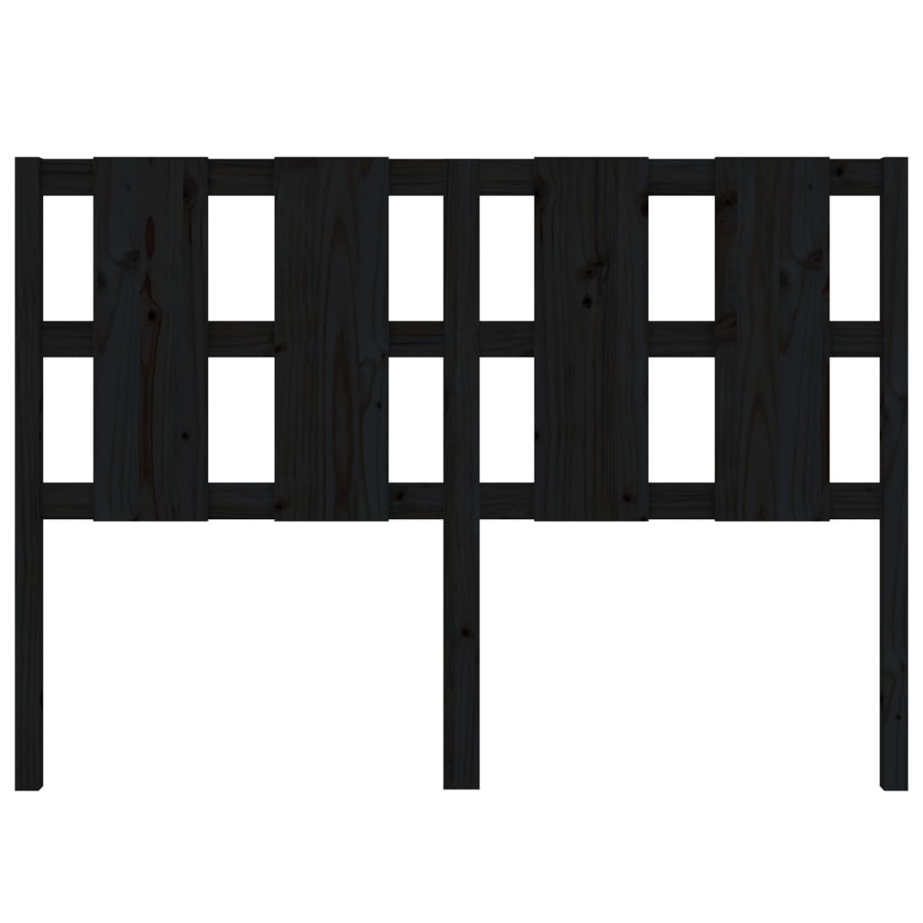 sengegærde 125,5x4x100 cm massivt fyrretræ sort