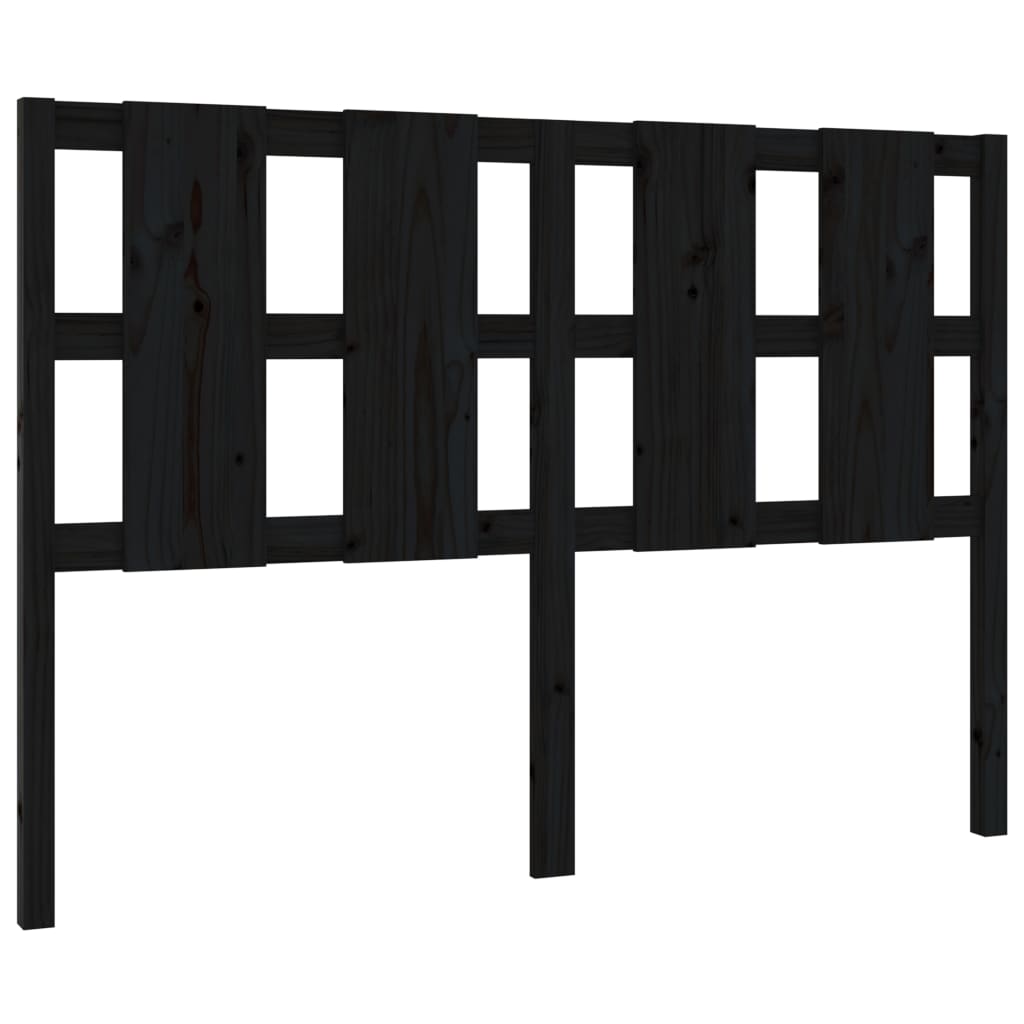 sengegærde 145,5x4x100 cm massivt fyrretræ sort
