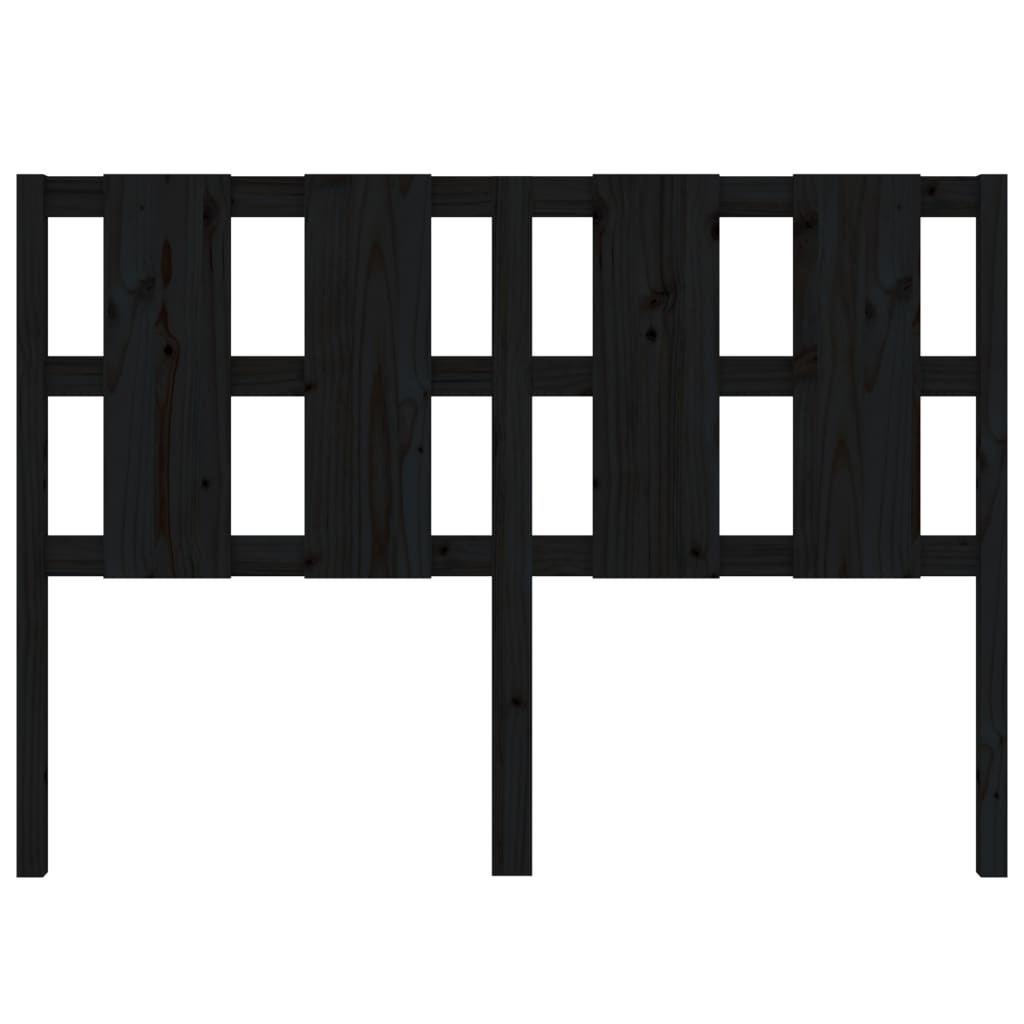 sengegærde 145,5x4x100 cm massivt fyrretræ sort