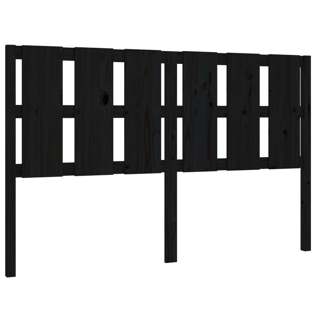 sengegærde 155,5x4x100 cm massivt fyrretræ sort