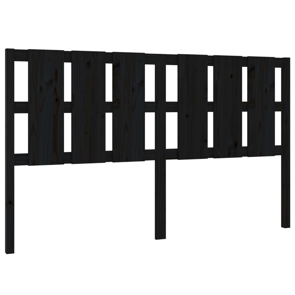 sengegærde 165,5x4x100 cm massivt fyrretræ sort