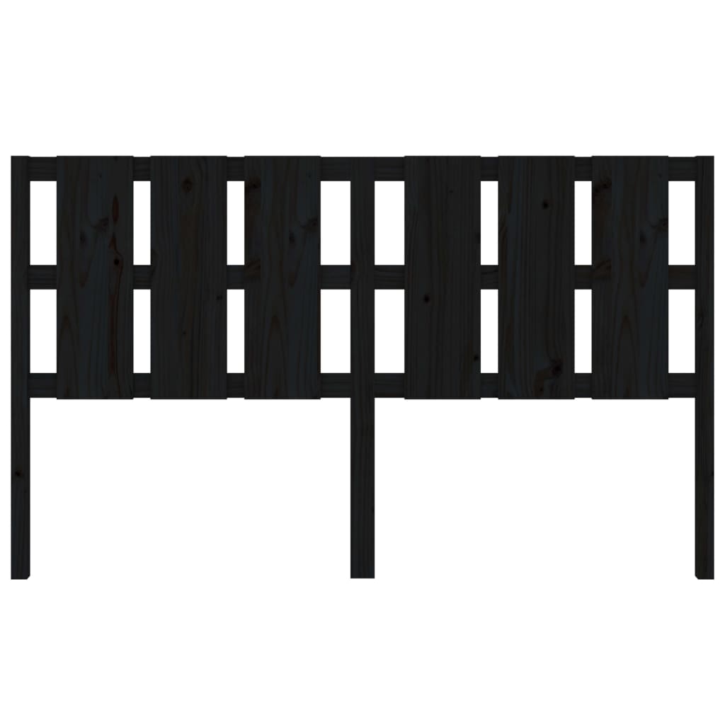 sengegærde 165,5x4x100 cm massivt fyrretræ sort