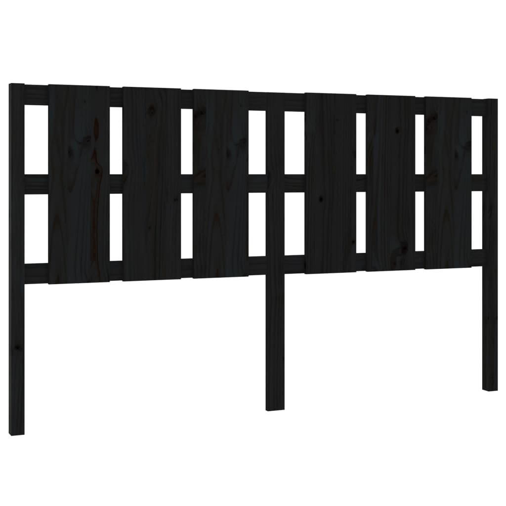sengegærde 185,5x4x100 cm massivt fyrretræ sort
