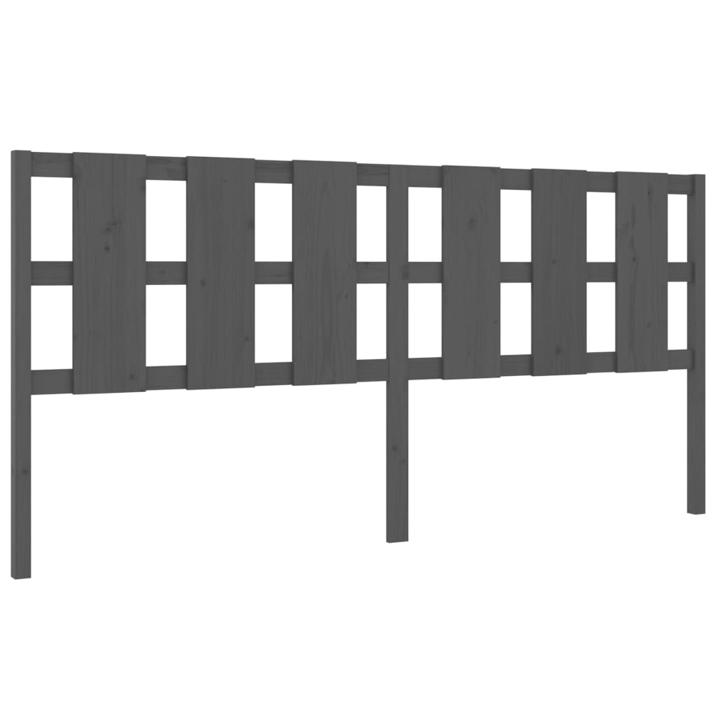 sengegærde 205,5x4x100 cm massivt fyrretræ grå