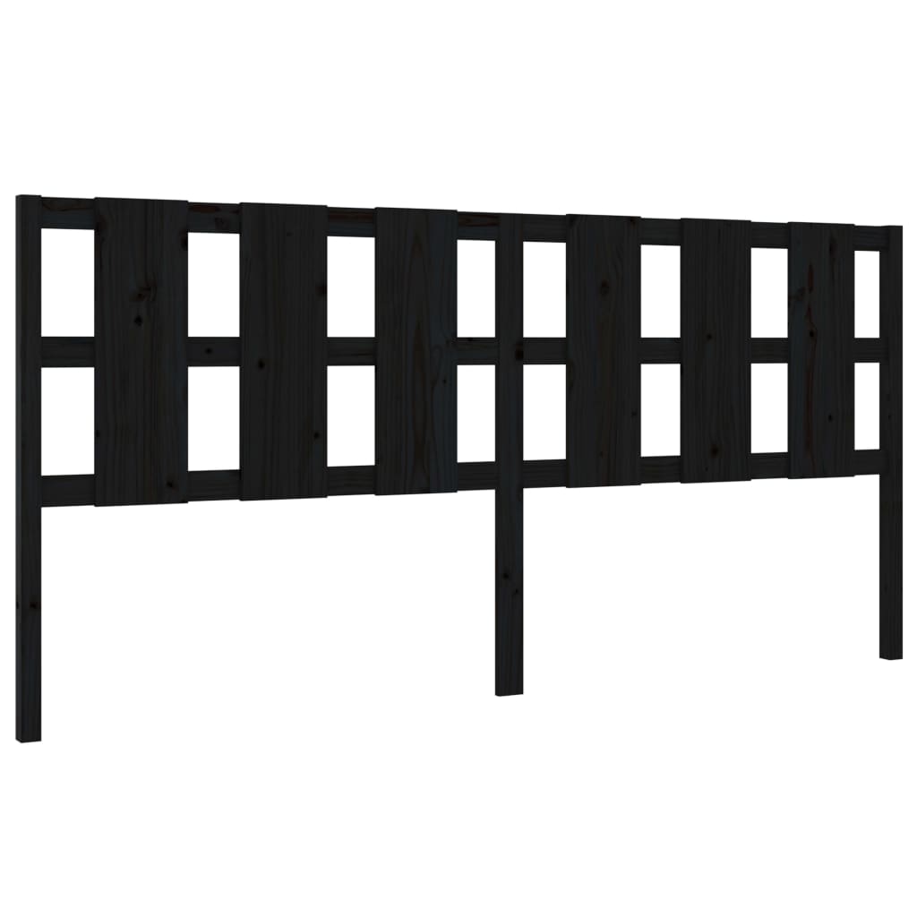 sengegærde 205,5x4x100 cm massivt fyrretræ sort