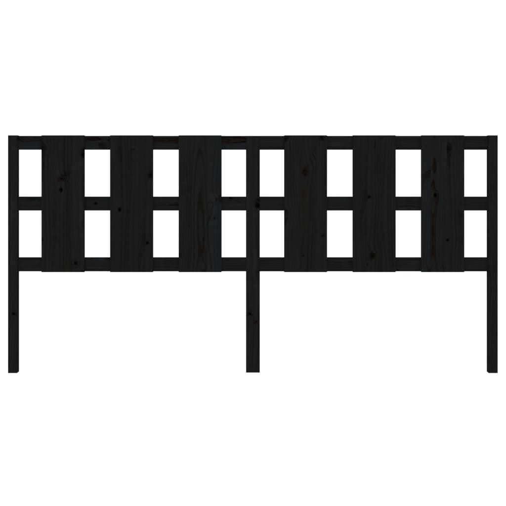 sengegærde 205,5x4x100 cm massivt fyrretræ sort