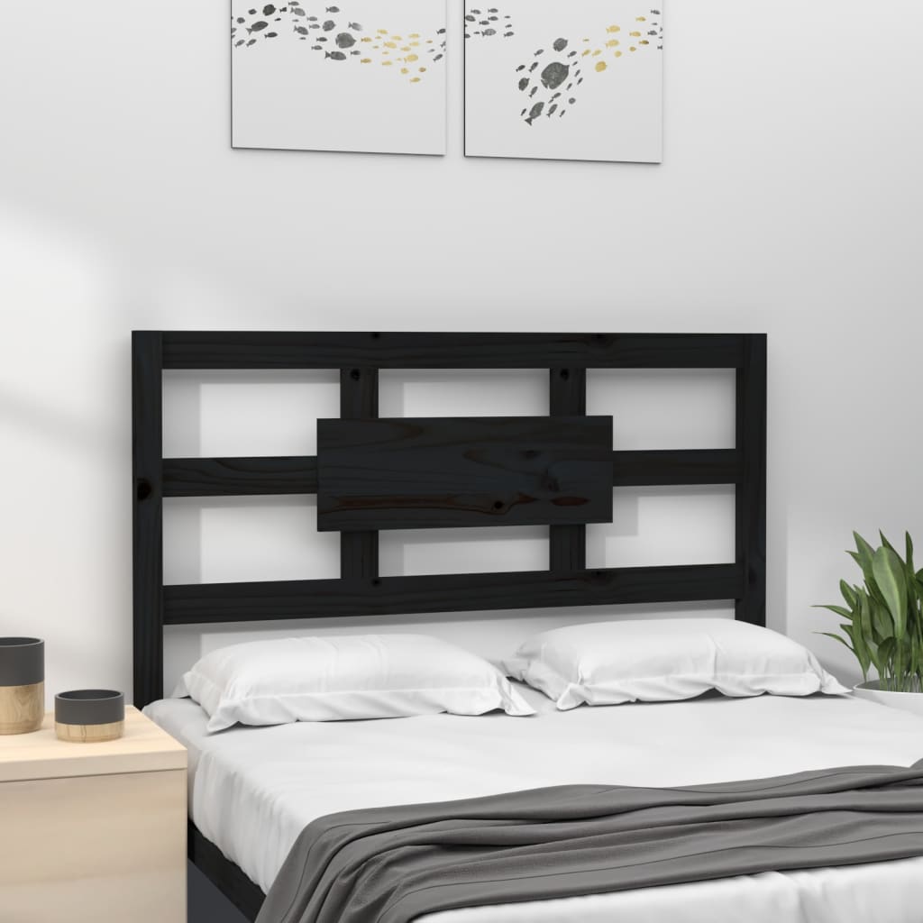 sengegærde 95,5x4x100 cm massivt fyrretræ sort