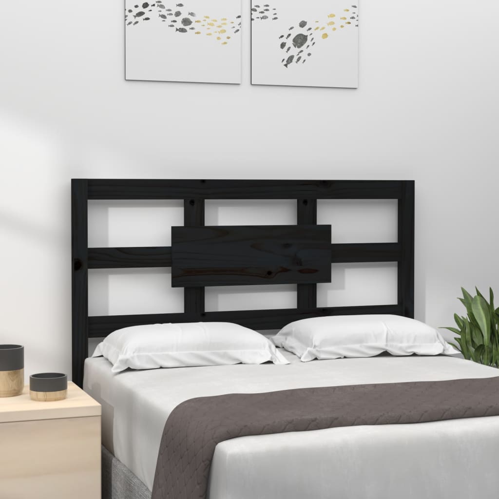 sengegærde 95,5x4x100 cm massivt fyrretræ sort