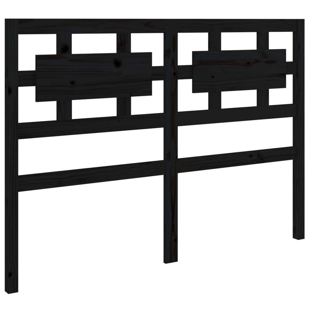 sengegærde 125,5x4x100 cm massivt fyrretræ sort