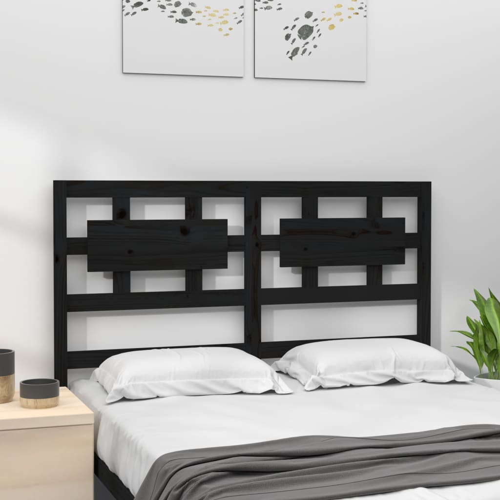 sengegærde 185,5x4x100 cm massivt fyrretræ sort