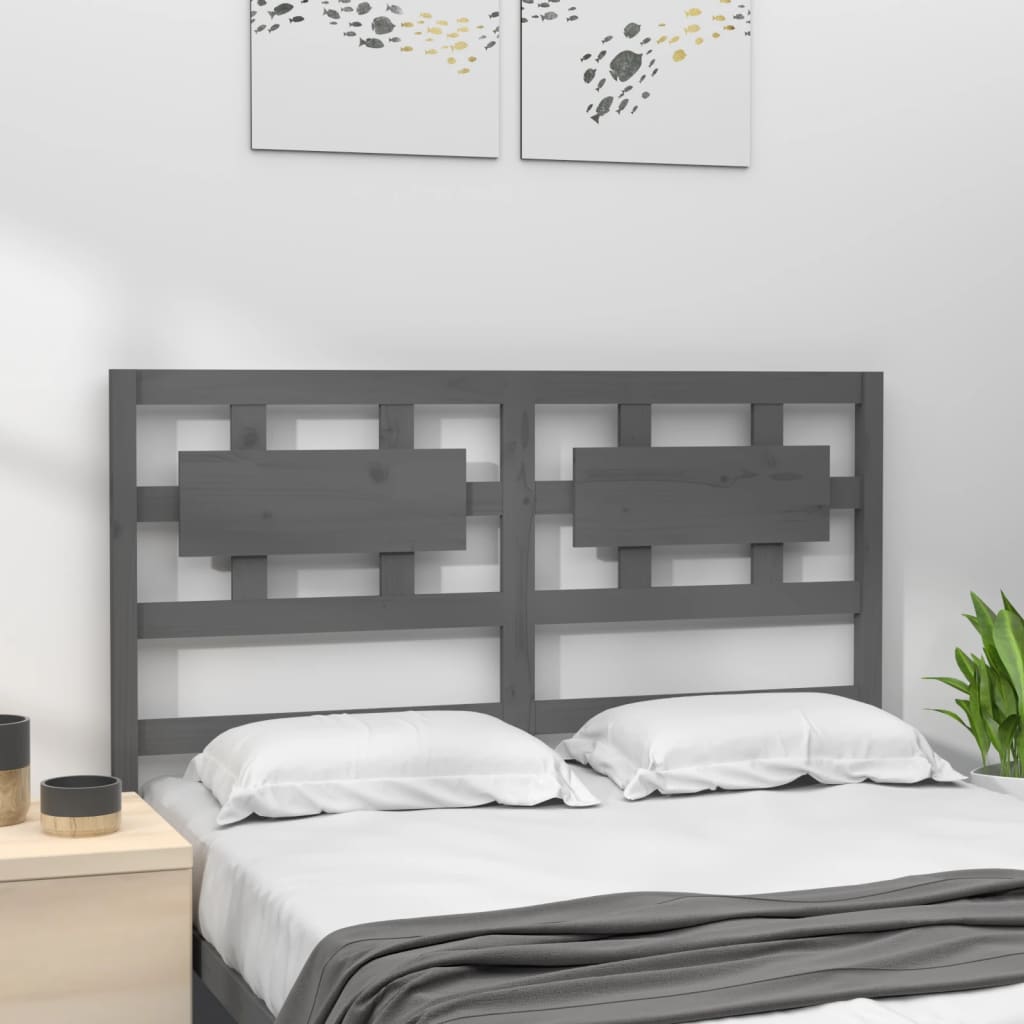 sengegærde 205,5x4x100 cm massivt fyrretræ grå