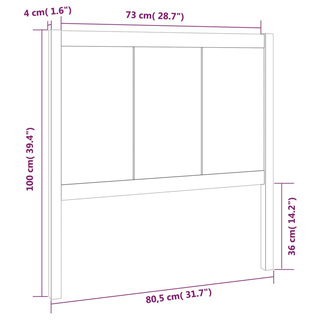 sengegærde 80,5x4x100 cm massivt fyrretræ grå