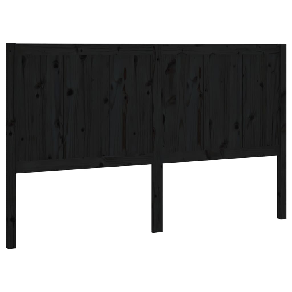 sengegærde 205,5x4x100 cm massivt fyrretræ sort