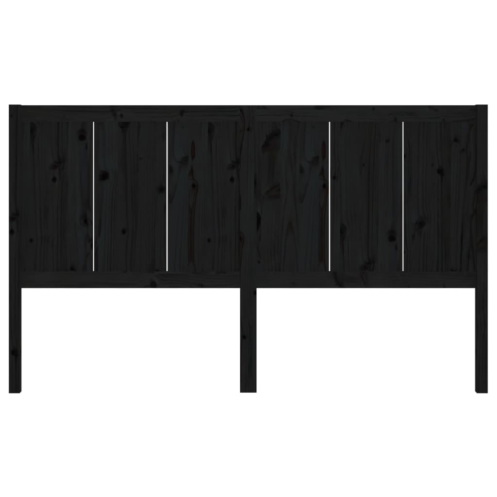 sengegærde 205,5x4x100 cm massivt fyrretræ sort