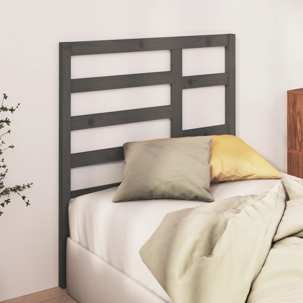 sengegærde 81x4x104 cm massivt fyrretræ grå