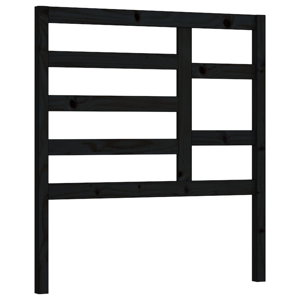 sengegærde 81x4x104 cm massivt fyrretræ sort