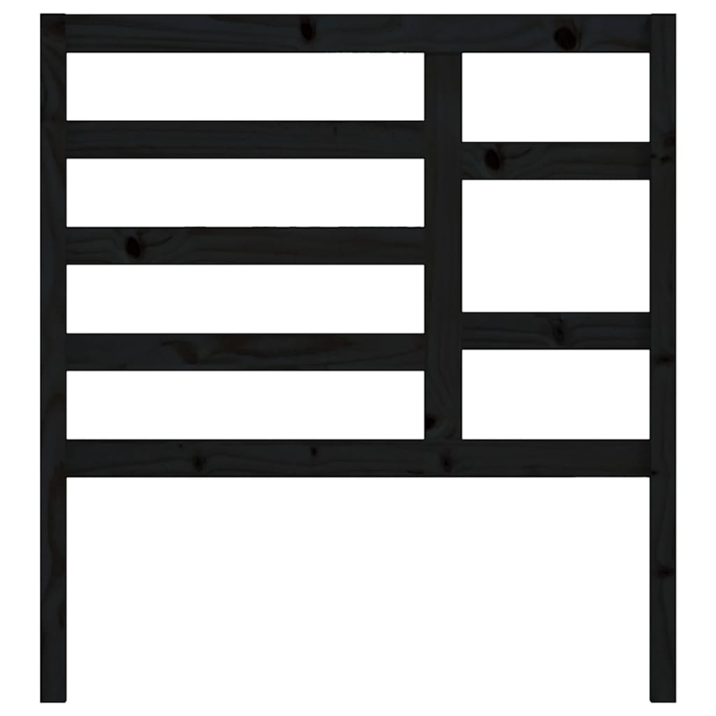 sengegærde 81x4x104 cm massivt fyrretræ sort
