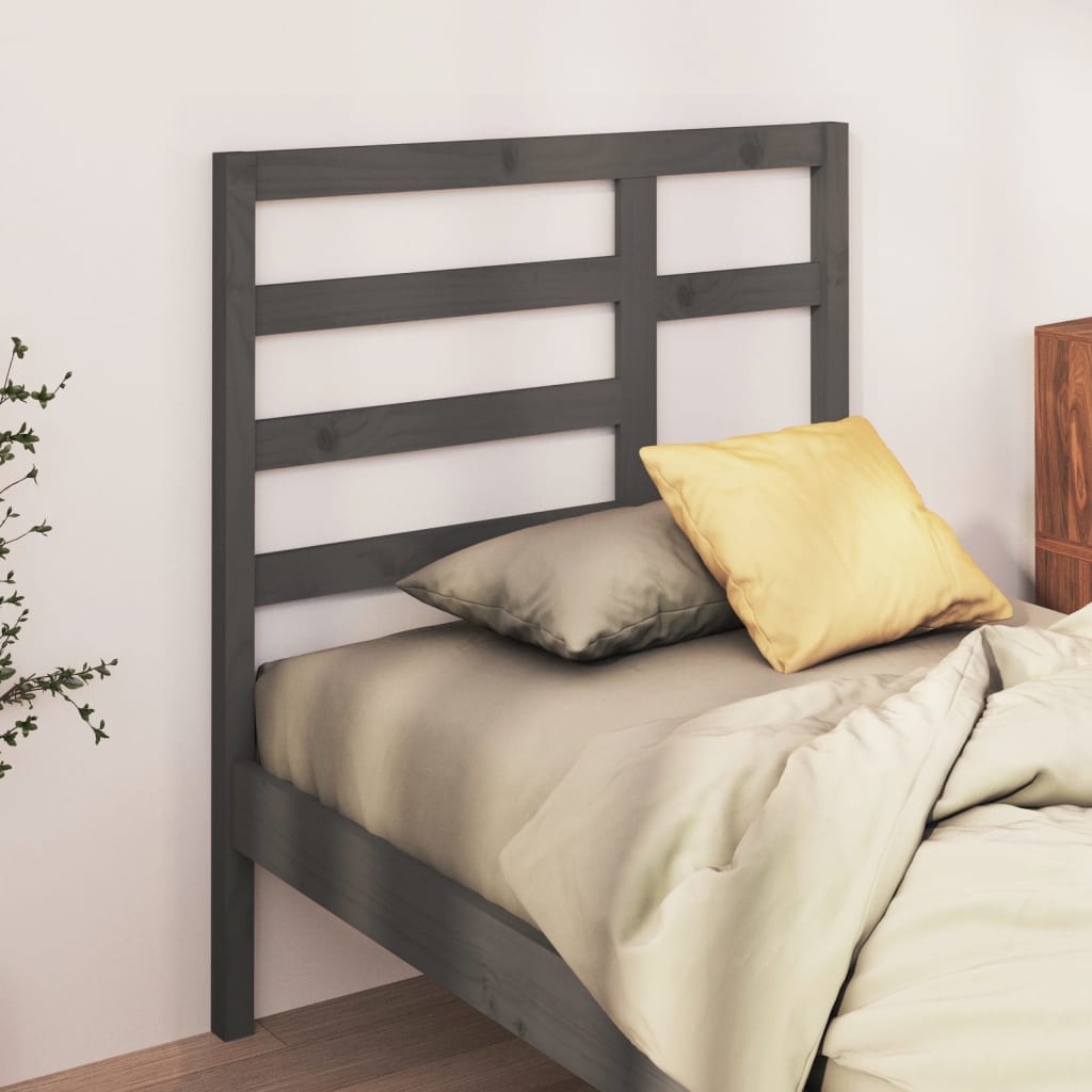 sengegærde 96x4x104 cm massivt fyrretræ grå