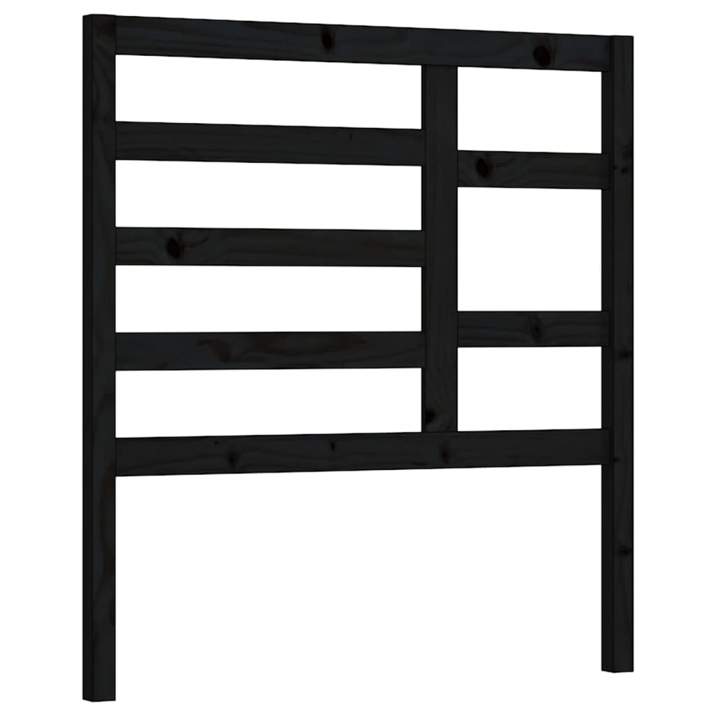 sengegærde 96x4x104 cm massivt fyrretræ sort