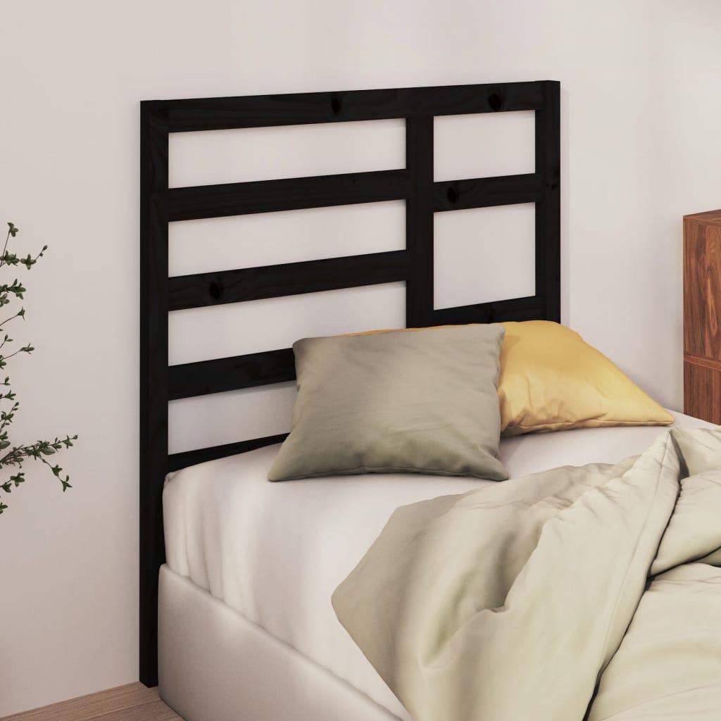 sengegærde 96x4x104 cm massivt fyrretræ sort
