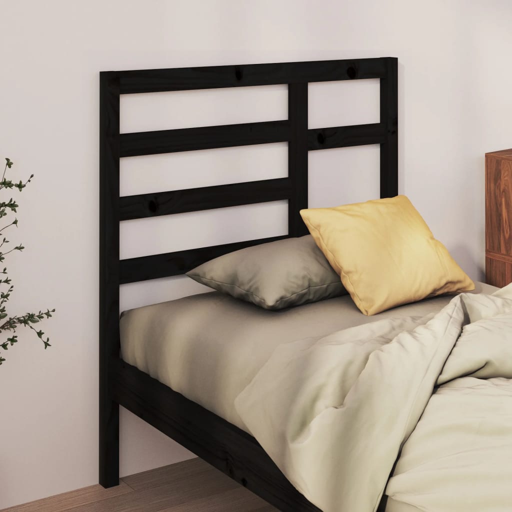 sengegærde 96x4x104 cm massivt fyrretræ sort