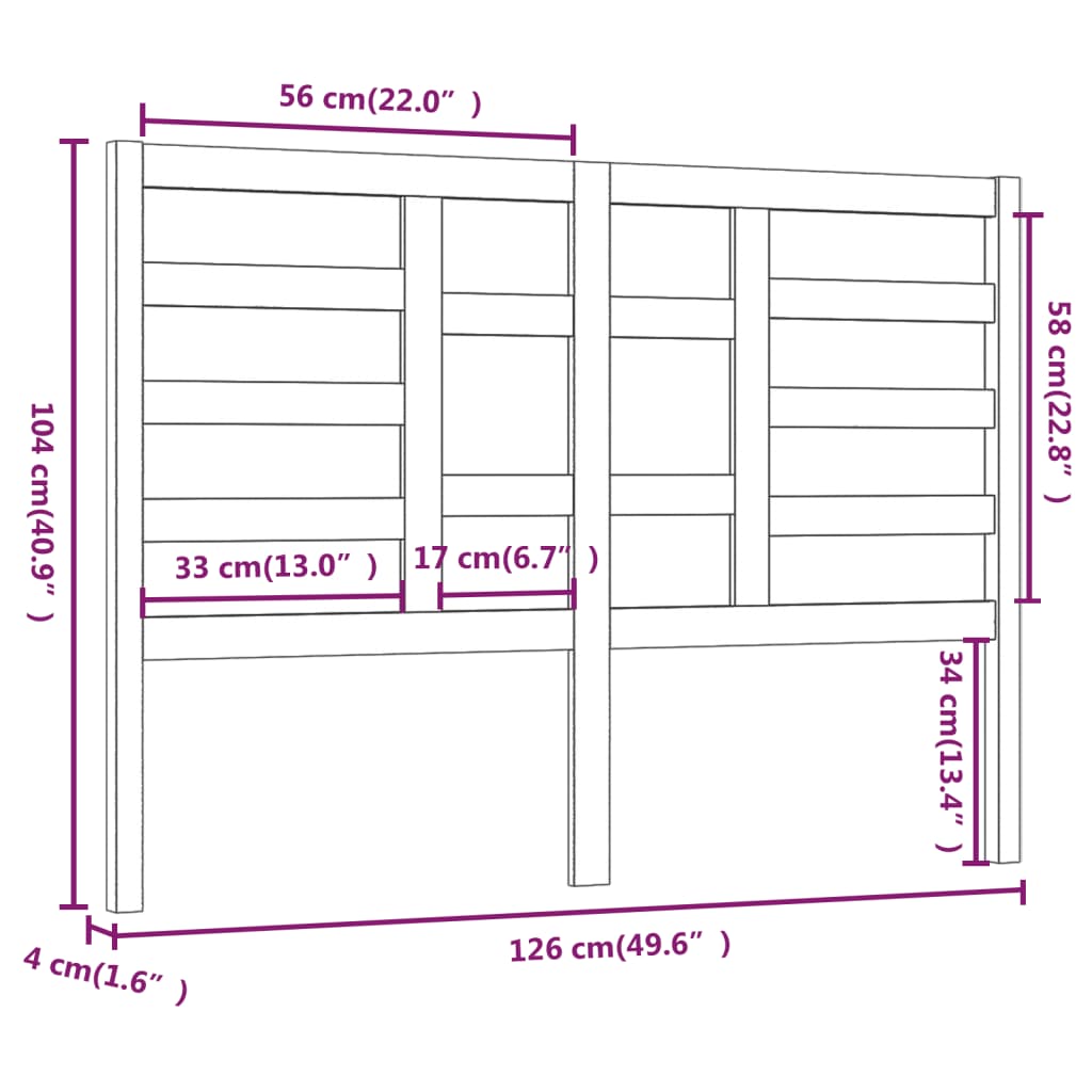 sengegærde 126x4x104 cm massivt fyrretræ grå