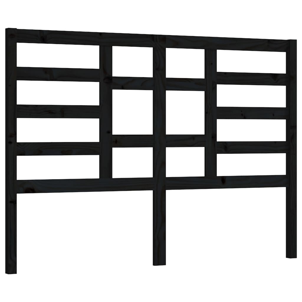 sengegærde 126x4x104 cm massivt fyrretræ sort