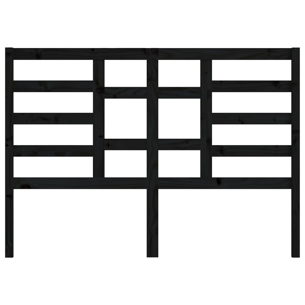 sengegærde 126x4x104 cm massivt fyrretræ sort