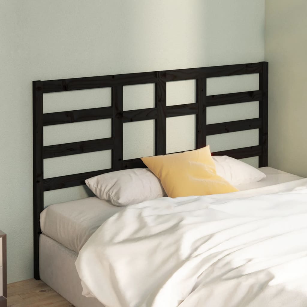 sengegærde 166x4x104 cm massivt fyrretræ sort