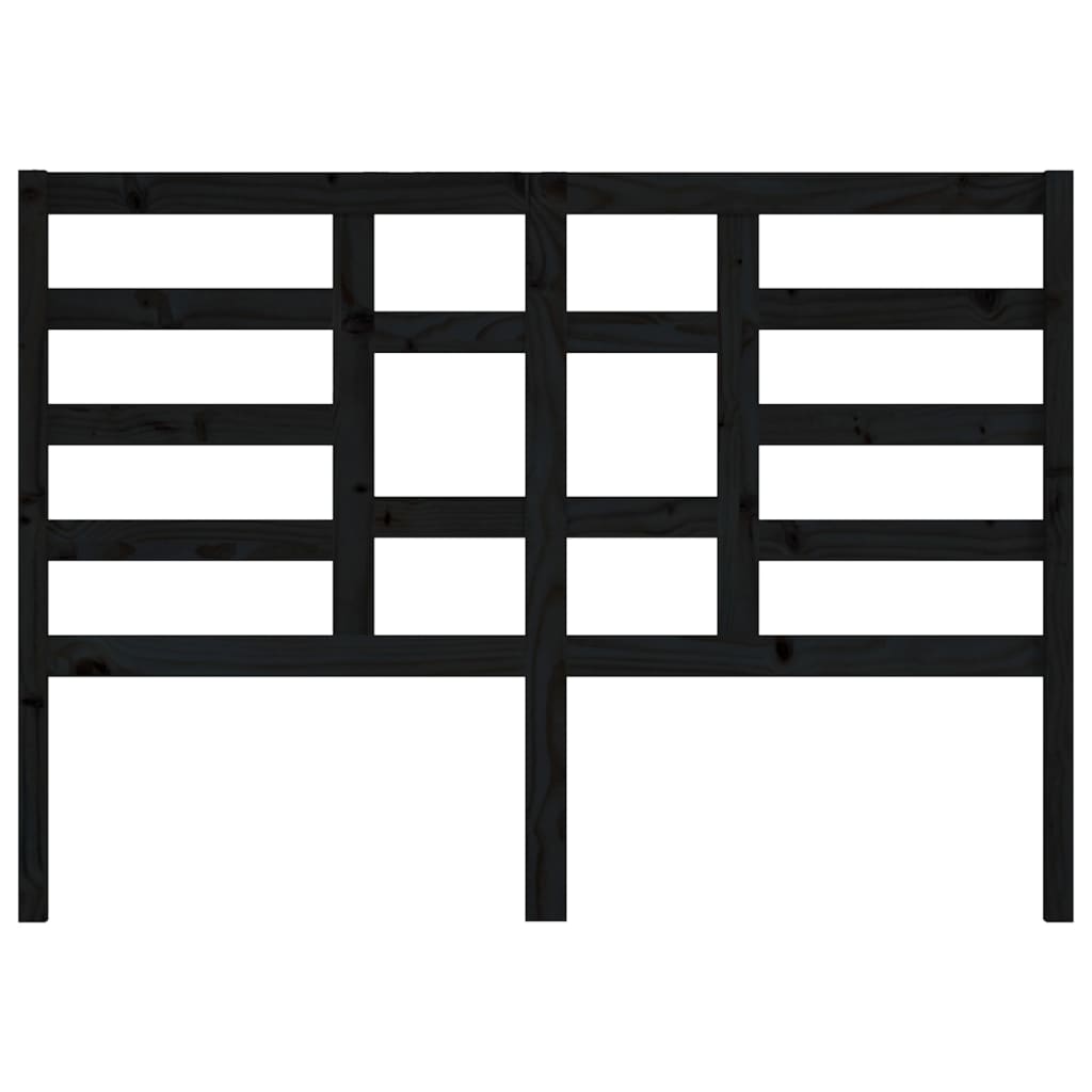 sengegærde 166x4x104 cm massivt fyrretræ sort