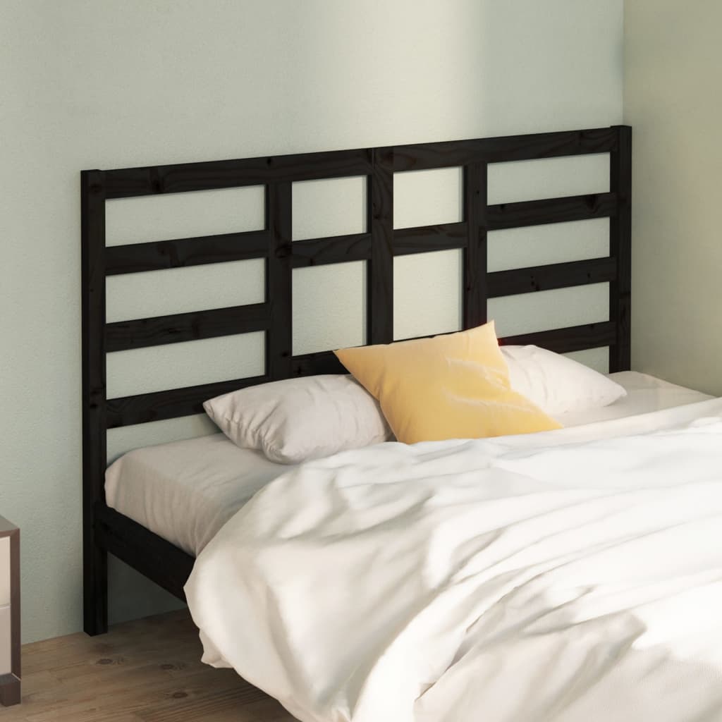 sengegærde 166x4x104 cm massivt fyrretræ sort