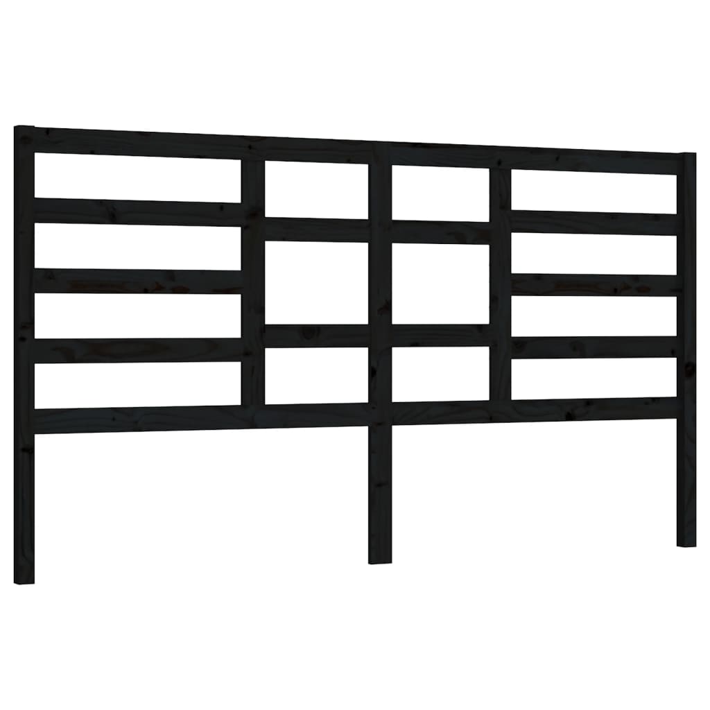 sengegærde 206x4x104 cm massivt fyrretræ sort