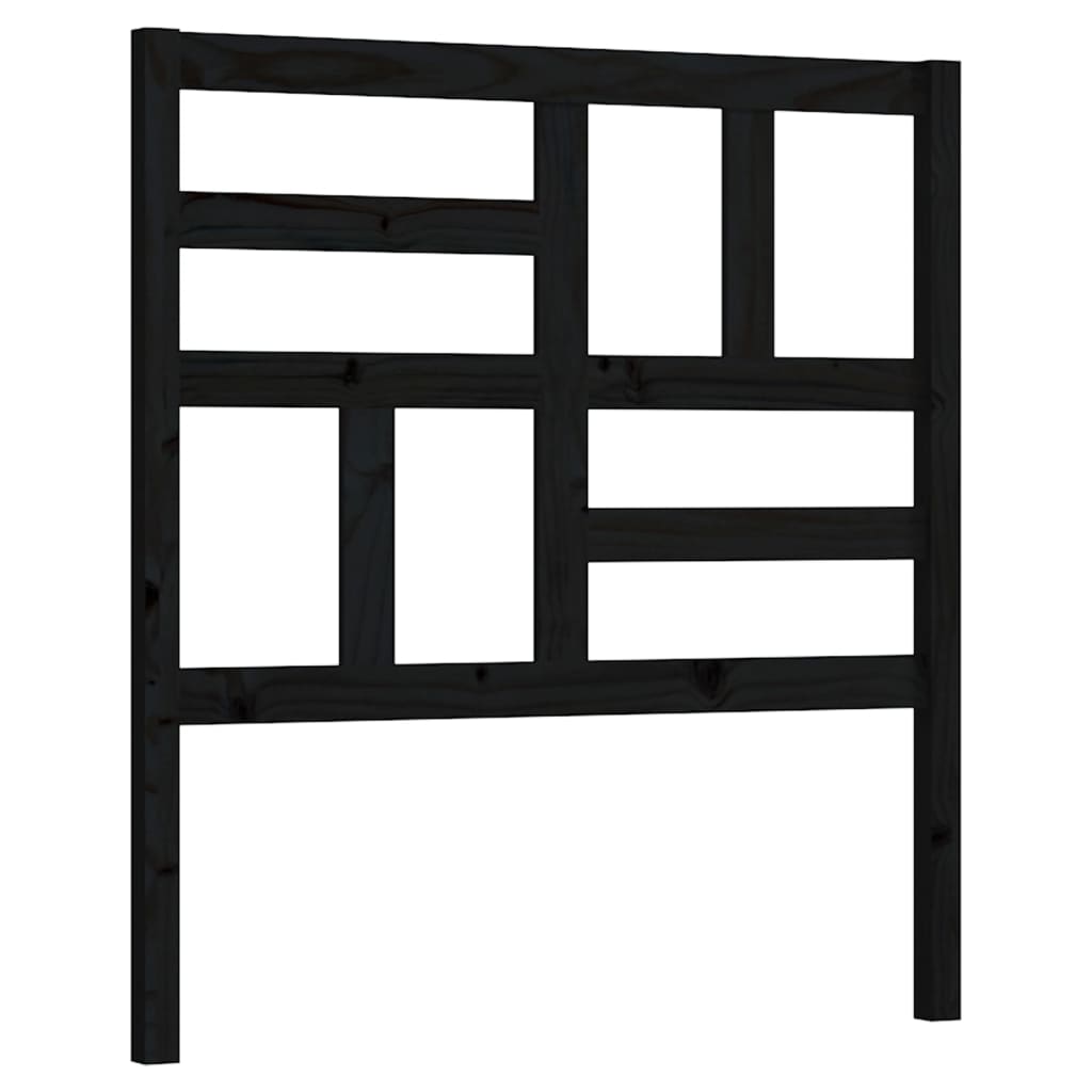 sengegærde 81x4x104 cm massivt fyrretræ sort