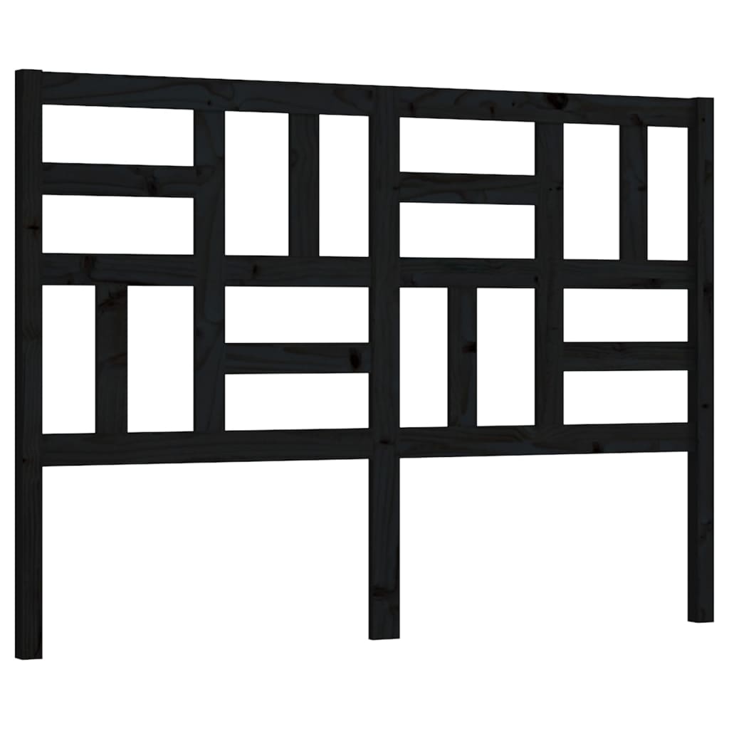 sengegærde 126x4x104 cm massivt fyrretræ sort