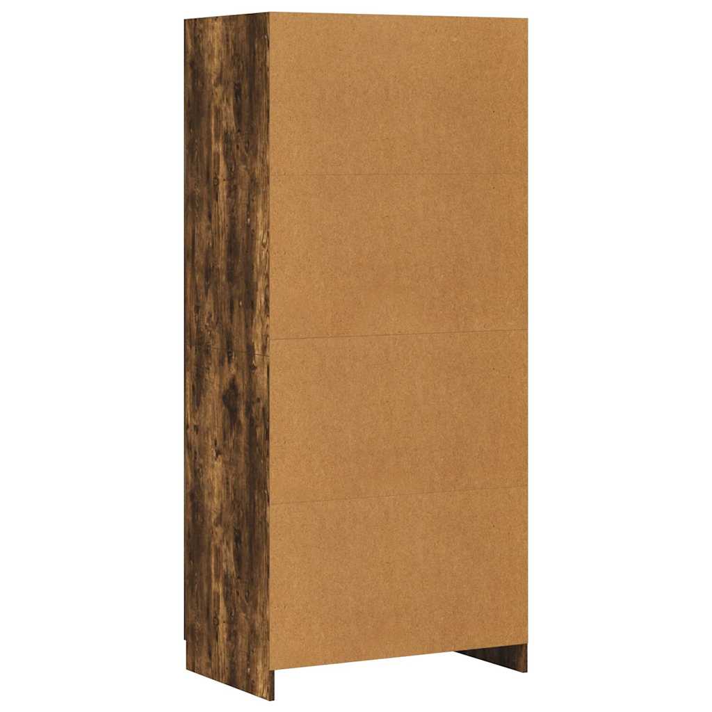 klædeskab 80x52x180 cm konstrueret træ røget egetræsfarve