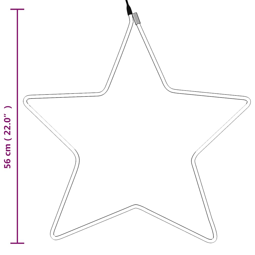 stjerne julefigur 48 LED'er 56 cm varmt hvidt lys