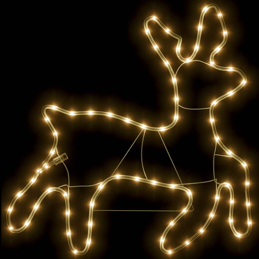 rensdyr julefigur 72 LED'er 57x55x4,5 cm varmt hvidt lys