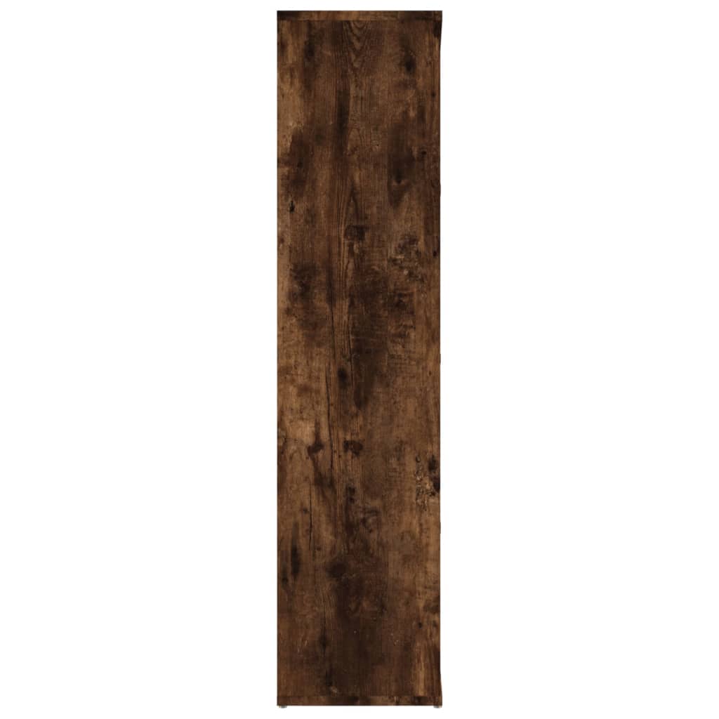 bogreol 50x25x106 cm røget egetræsfarve